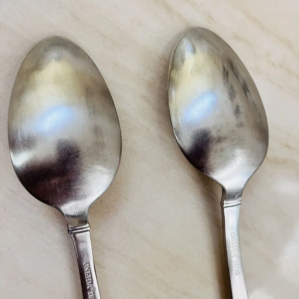 2pc ONEIDA Jackson Soup Spoon 7 in Stainless 18/10 Plain Satin Frost Flatware